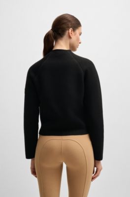 Reitsport-Cardigan mit verdecktem Verschluss, Schwarz