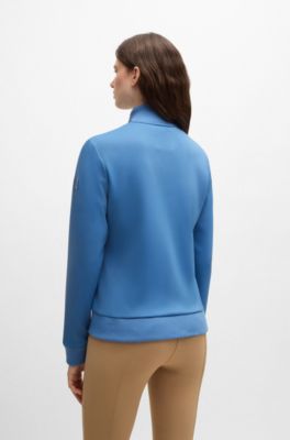 Equestrian cardigan with zipped chest pocket, Blue