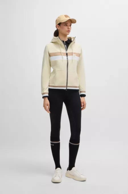 Equestrian zip hoodie in Italian stretch cotton