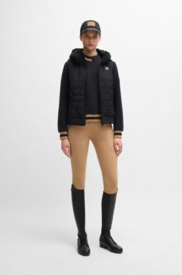 Equestrian sweater in Italian stretch cotton, Black