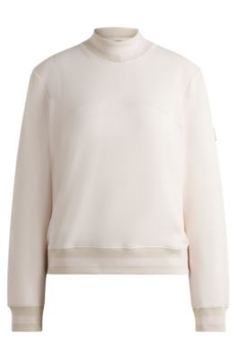 Equestrian sweater in Italian stretch cotton, light pink