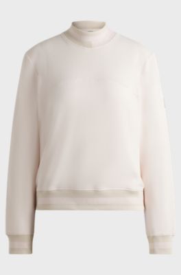 Maglione da equitazione in cotone elasticizzato italiano, Rosa chiaro