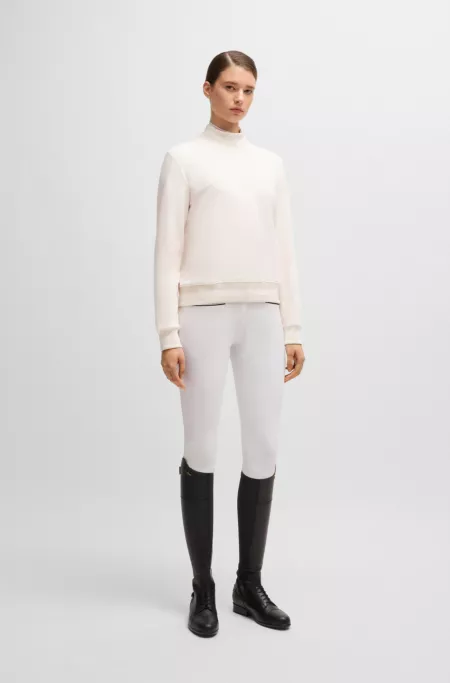 Equestrian sweater in Italian stretch cotton