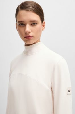 Maglione da equitazione in cotone elasticizzato italiano, Rosa chiaro