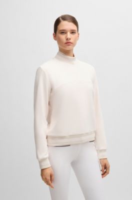 Equestrian sweater in Italian stretch cotton, light pink