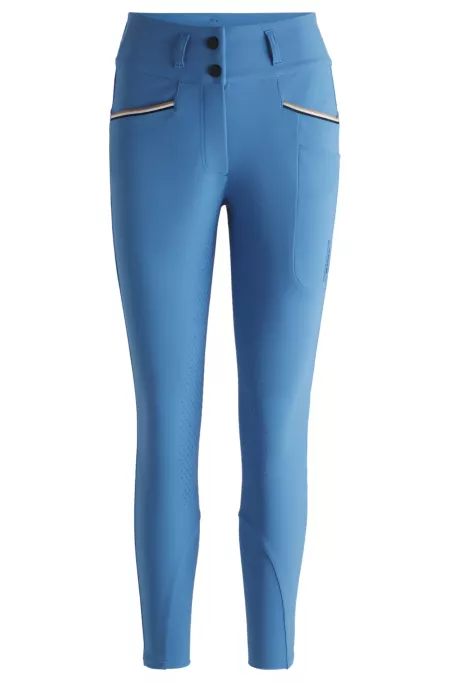 Equestrian full-grip breeches with four-way stretch