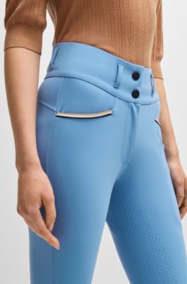 Equestrian full-grip breeches with four-way stretch, Blue