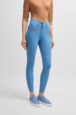 Equestrian full-grip breeches with four-way stretch, Blue
