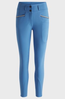 Reitsport-Hose mit griffigem Kniebesatz und Vier-Wege-Stretch, Blau