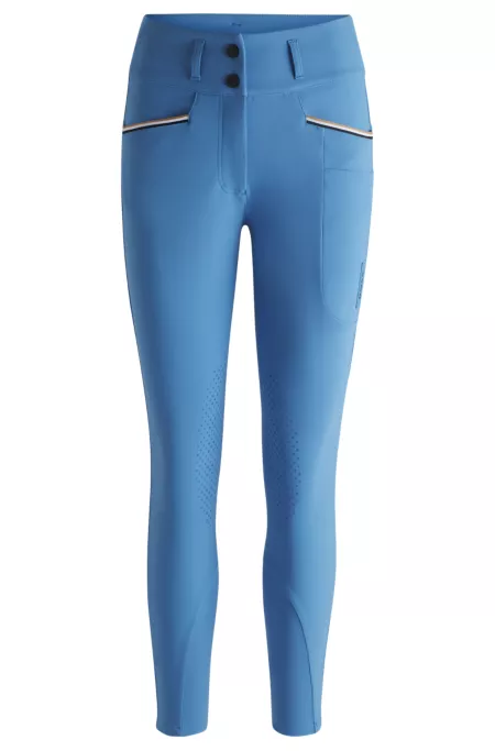 Equestrian knee-grip breeches with four-way stretch