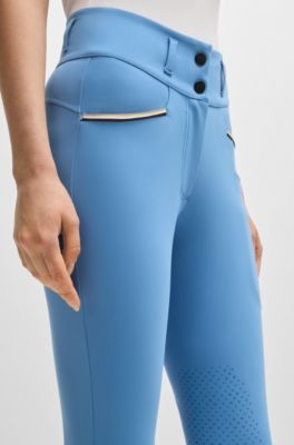 Equestrian knee-grip breeches with four-way stretch, Blue