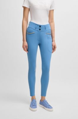 Pantalon d&rsquo;&eacute;quitation extensible agrippant au niveau des genoux, Bleu