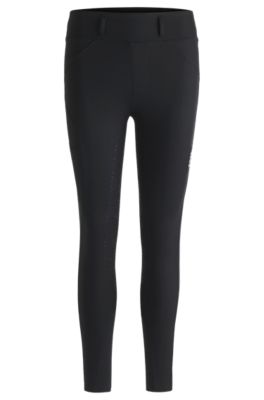 Equestrian full-grip breeches with four-way stretch, Black