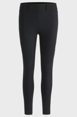 Equestrian full-grip breeches with four-way stretch, Black