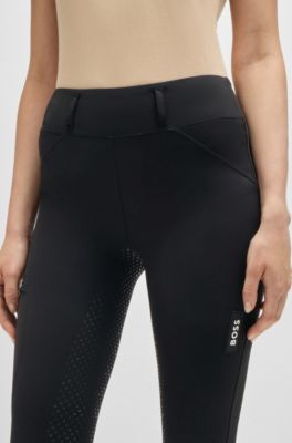 Equestrian full-grip breeches with four-way stretch, Black