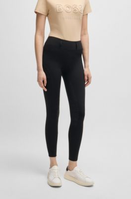 Equestrian full-grip breeches with four-way stretch, Black