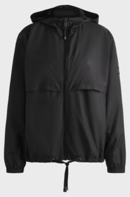 Equestrian waterproof rain jacket with Double B monogram motif, Black