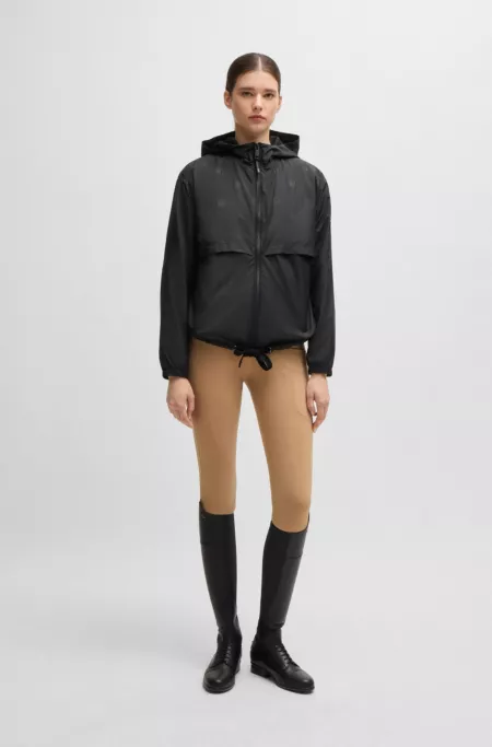 Equestrian waterproof rain jacket with Double B monogram motif
