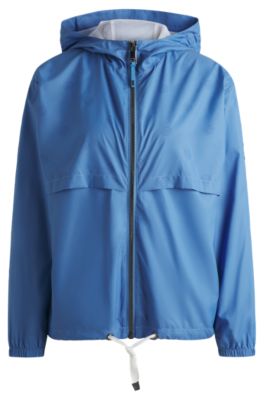 Equestrian waterproof rain jacket with Double B monogram motif, Blue