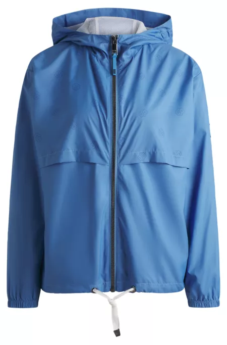 Equestrian waterproof rain jacket with Double B monogram motif