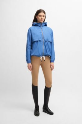 Wasserdichte Reitsport-Regenjacke mit Double-B-Monogrammen, Blau