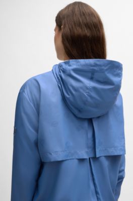 Wasserdichte Reitsport-Regenjacke mit Double-B-Monogrammen, Blau