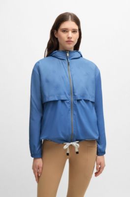 Wasserdichte Reitsport-Regenjacke mit Double-B-Monogrammen, Blau