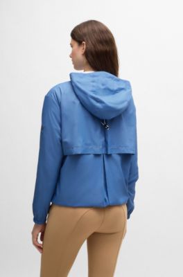 Equestrian waterproof rain jacket with Double B monogram motif, Blue