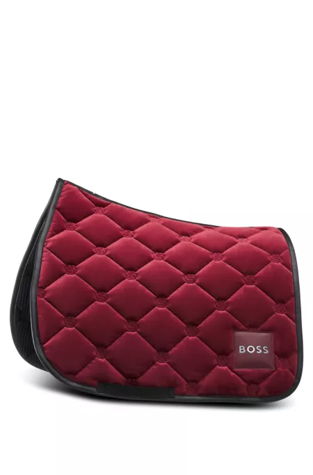 Equestrian cabernet velvet dressage saddle pad