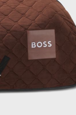 Coperta da equitazione in pile trapuntato, Marrone
