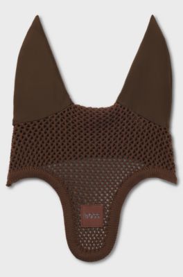 Equestrian crochet-knit fly veil, Dark Brown