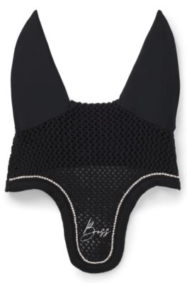 Bonnet pour cheval avec strass, Noir