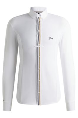 Equestrian show shirt in a cotton blend, White