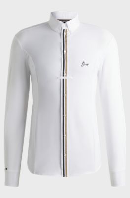 Equestrian show shirt in a cotton blend, White