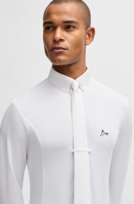 Equestrian show shirt in a cotton blend, White