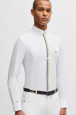 Equestrian show shirt in a cotton blend, White