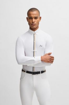 Equestrian show shirt in a cotton blend, White