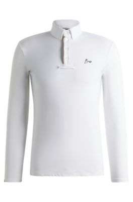 Equestrian show shirt in quick-dry stretch fabric, White