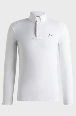Equestrian show shirt in quick-dry stretch fabric, White