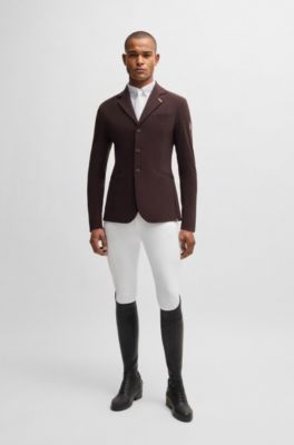 Equestrian show shirt in quick-dry stretch fabric, White