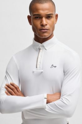Camicia da sfilata equestre in tessuto elasticizzato ad asciugatura rapida, Bianco