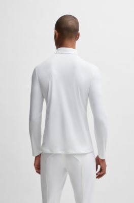 Camicia da sfilata equestre in tessuto elasticizzato ad asciugatura rapida, Bianco