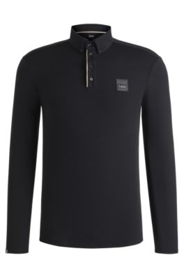 Equestrian training shirt in breathable stretch fabric, Black