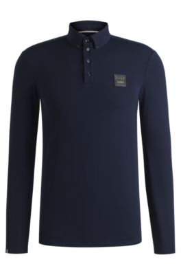 Equestrian training shirt in breathable stretch fabric, Dark Blue