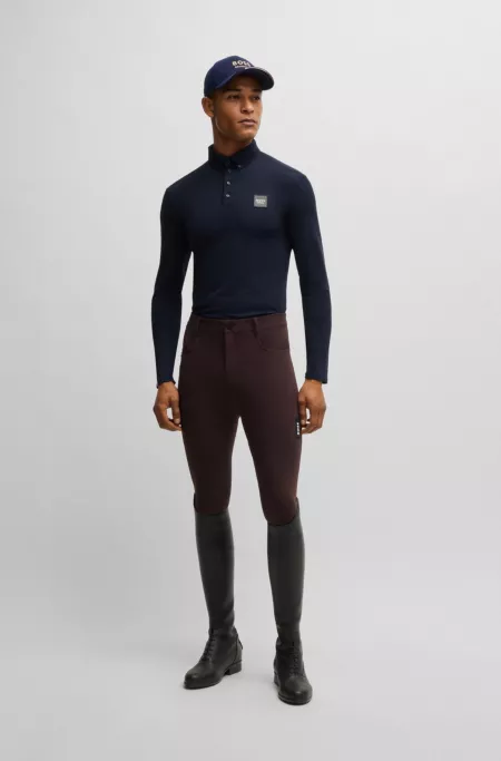 Equestrian training shirt in breathable stretch fabric