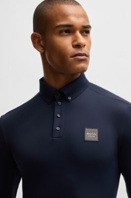 Equestrian training shirt in breathable stretch fabric, Dark Blue