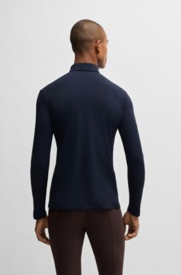 Chemise d&rsquo;entra&icirc;nement d&rsquo;&eacute;quitation en tissu stretch respirant, Bleu fonc&eacute;