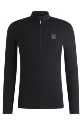 Equestrian training shirt in stretch fabric with zip placket 1