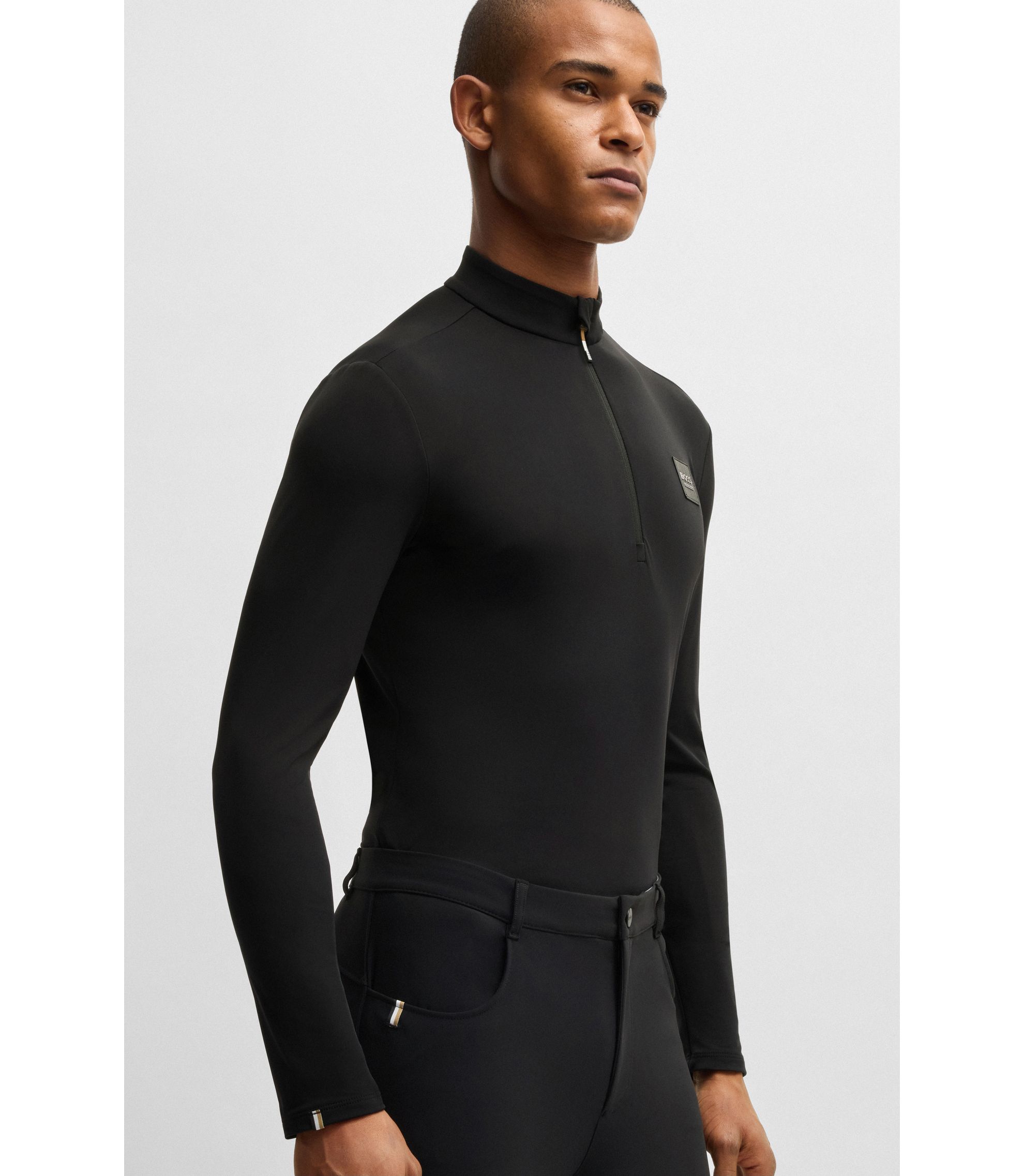 BOSS 長袖トレーニングシャツ zip with fabric stretch in shirt training Equestrian - BOSS トップス