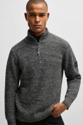 Equestrian melange troyer sweater, Grey